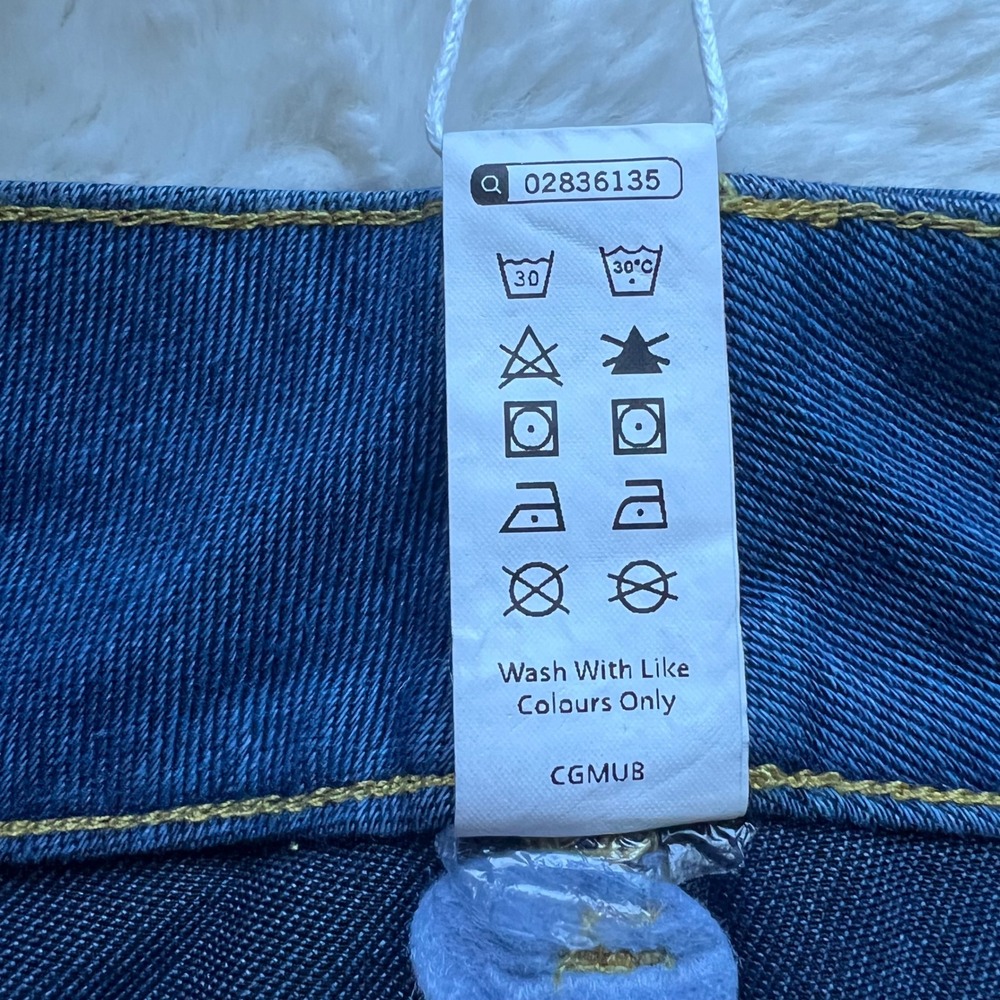 Halara Blue High Waisted Cheeky Denim Shorts XL Stretch Hot Pants High Cut Leg - Picture 11 of 14